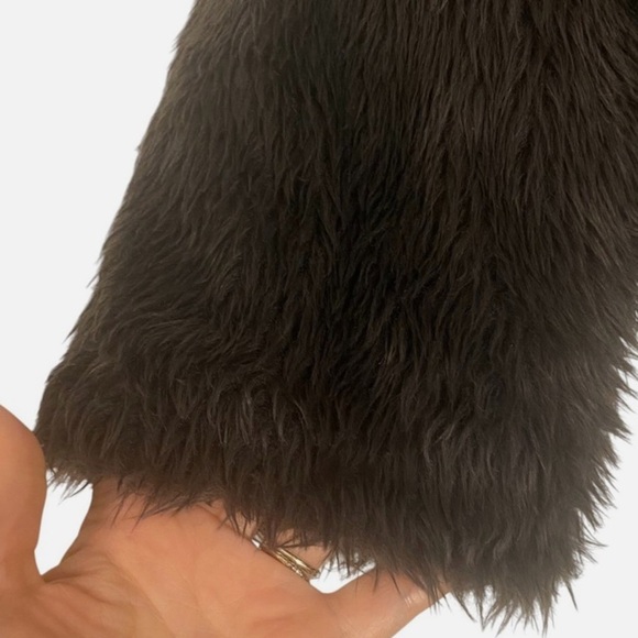 NWT Women's Faux Fur Coat Plush Boxy Collared S Statement Jacket Maximalism Boho - Picture 5 of 8